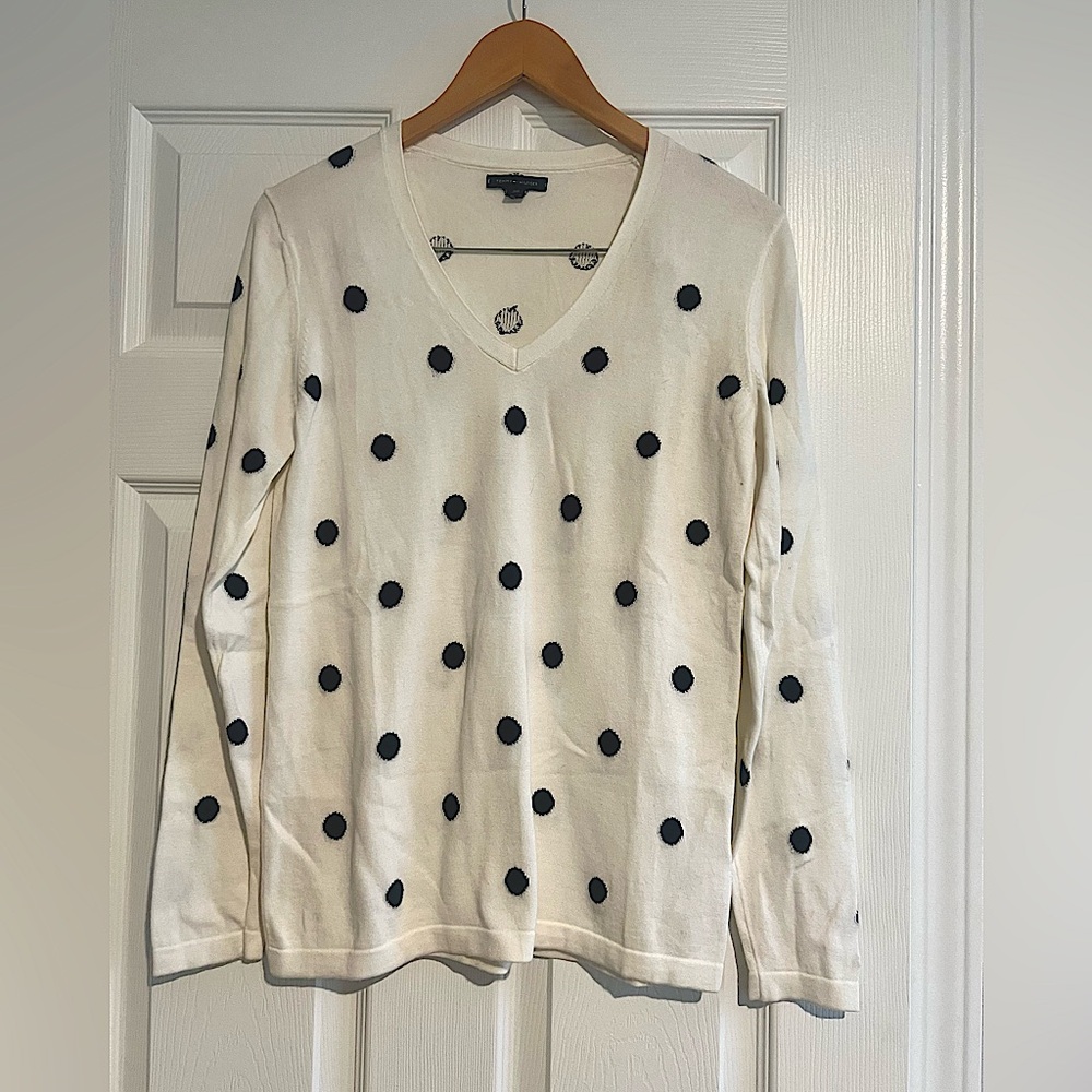 Tommy Hilfiger Polkadot V-Neck Sweater - Never Worn